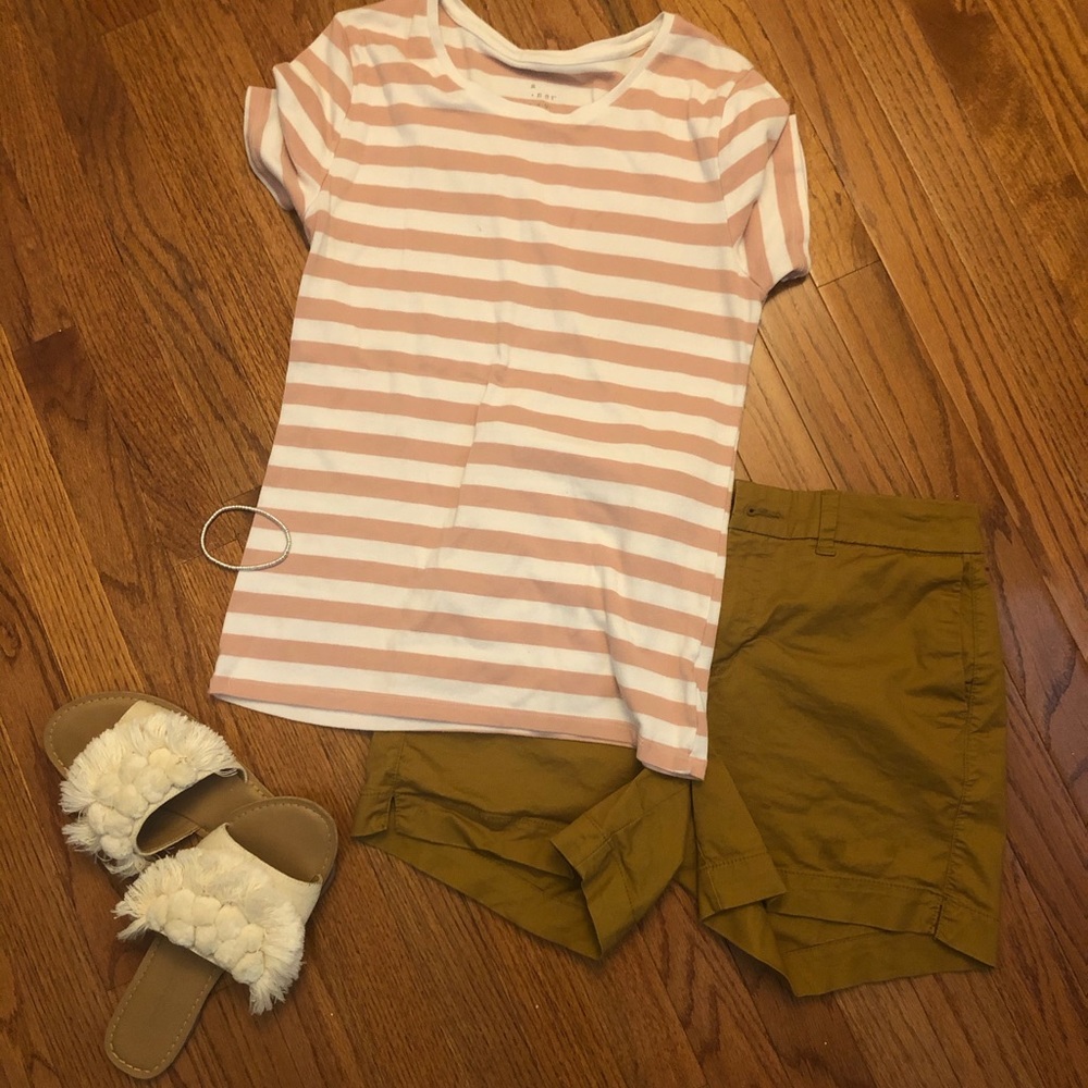 Stripped  light Mauve and white striped shirt